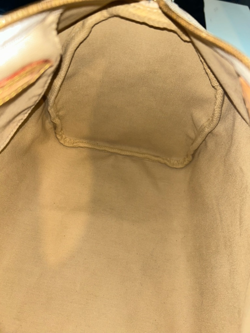 Louis Vuitton Damier Azur Checkered Satchel in Beige and Tan - Picture 8 of 10